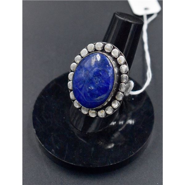 # 149- NATURAL BLUE LAPIZ LAZULI RING SIZE 7.5