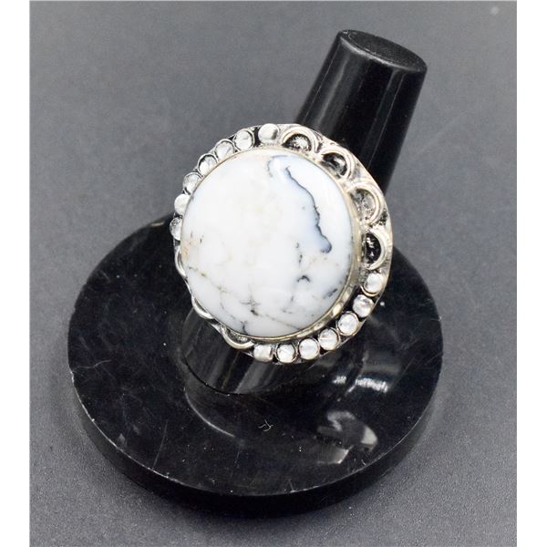 #165- NATURAL DENTRIC OPAL RING SIZE 7.25