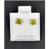 Image 1 : #167- NATURAL UNTREATED GREEN PERIDOT STUD EARRING