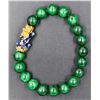 Image 1 : #106-NATURAL GREEN  OBSIDAN ,DRAGON BRACELET