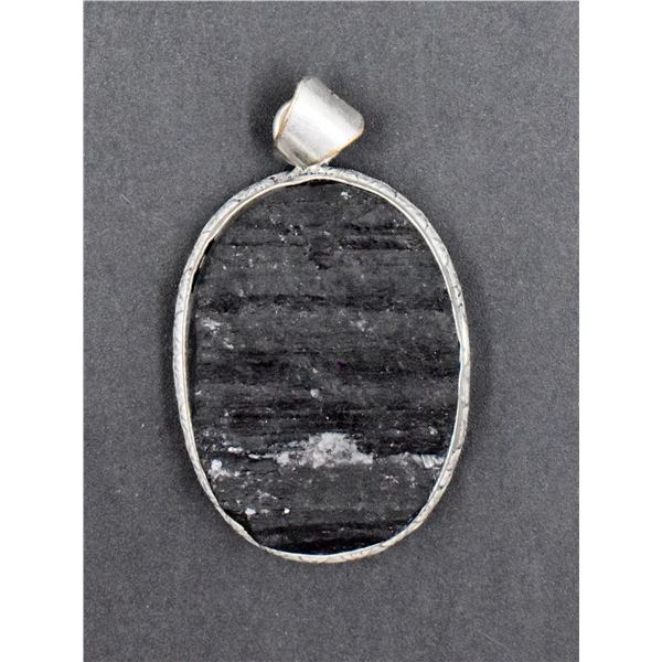 #153-NATURAL TOURMALINE (RAW) PENDANT