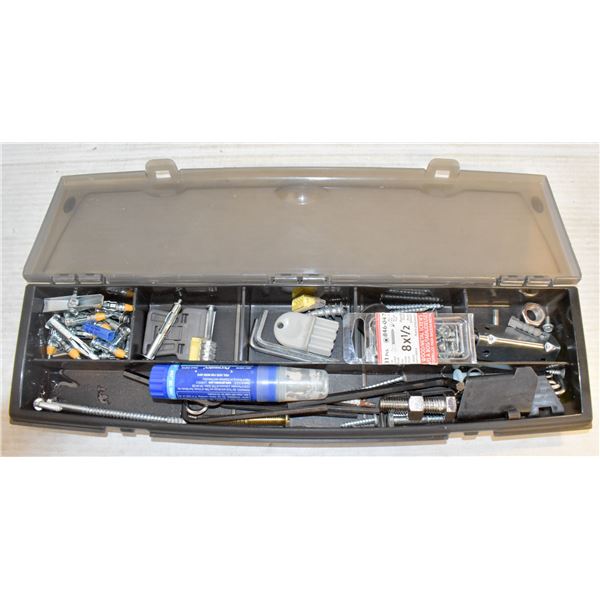 HARDWARE STORAGE BOX WITH CONTENTS