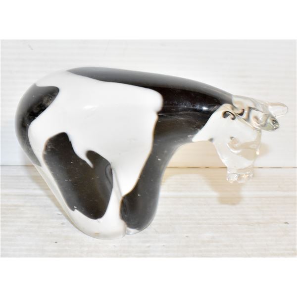 ART GLASS COW ORNAMENT