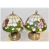 Image 1 : PAIR OF STAINED GLASS STYLE TABLE LAMPS APPROX