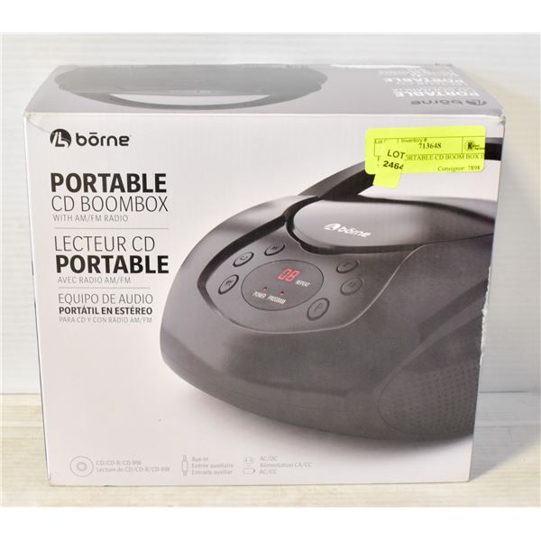 BORNE PORTABLE CD BOOM BOX IN BOX