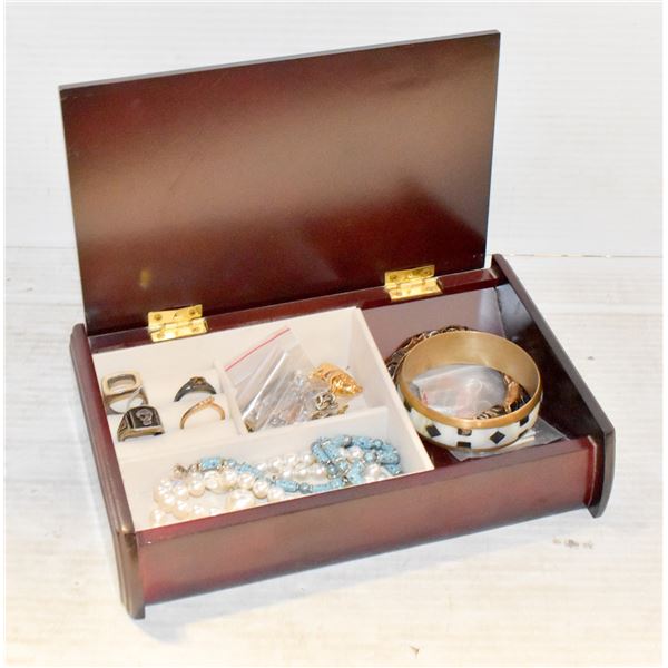 VANITY BOX FILLED WITH ESTATE JEWELRY