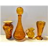 Image 1 : BOX OF VARIOUS AMBER VASES, DIFFERENT STYLES