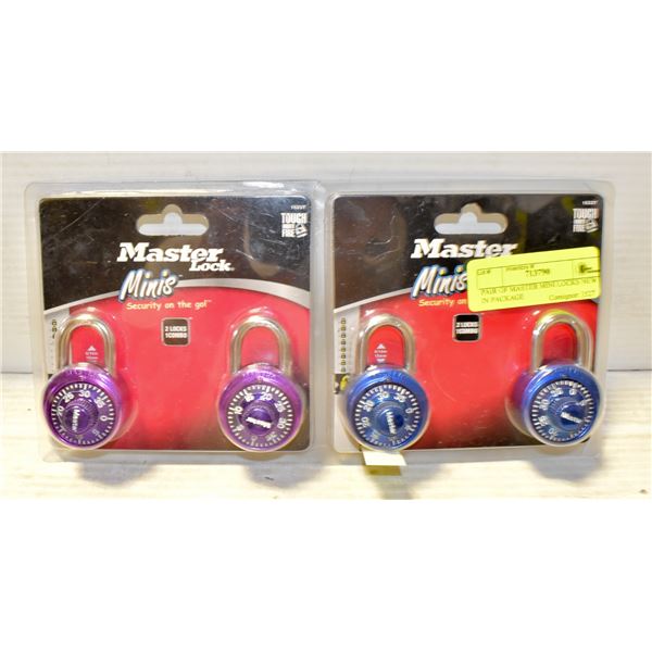 PAIR OF MASTER MINI LOCKS NEW IN PACKAGE