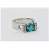 Image 1 : 22)  LONDON BLUE TOPAZ COLORED CZ RING, STONE