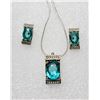 Image 1 : 21)  SET OF LONDON BLUE TOPAZ COLORED CZ