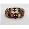 Image 1 : 9)  BLACK HEMATITE AND RED AND CARMEL COLORED