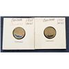 15)  LOT OF 2 CANADIAN DIMES COMMERATING THE