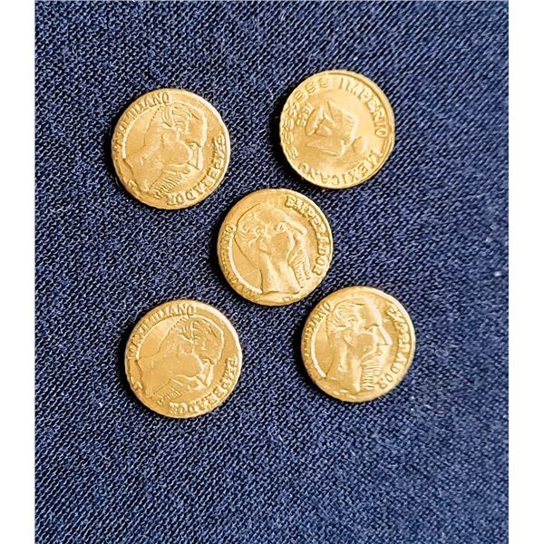 16)  LOT OF 5,  24KT GOLD PLATED EMPEROR