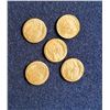 Image 1 : 16)  LOT OF 5,  24KT GOLD PLATED EMPEROR