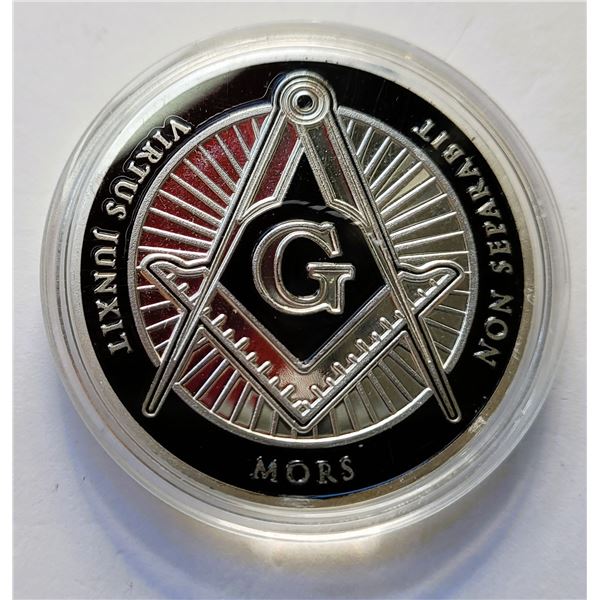 18)  MASONIC FREEMASONS ENCAPSULATED SILVER