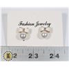 NEW BOW STUD EARRINGS FAUX PEARL AND RHINESTONE