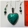 2) TURQUOISE HEART PENDANT WITH