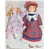 2 PORCELAIN COLLECTORS DOLLS, ORIGINAL CLOTHING