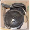 ENAMEL CANNING POT & 2 STARFRIT FRYING PANS