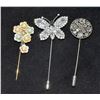 BOX OF VINTAGE STICK PIN BROOCHES