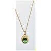 Image 1 : VINTAGE GOLD PLATED 20 INCH CHAIN WITH EMERALD