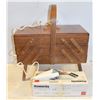 Image 1 : VINTAGE SEWING BOX ELECTRIC SCISSORS AND STEAM