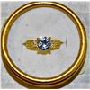 Image 1 : NEW 925 SILVER/18K RHODIUM GOLD PLATED RING SZ 8