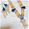 Image 1 : VINTAGE BOHO STONE INSET NECKLACE & EARRINGS
