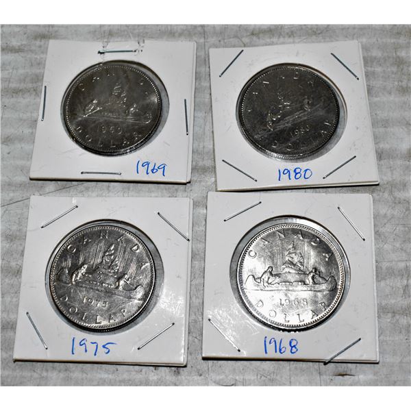 FOUR CANADA DOLLAR COINS