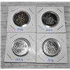 Image 1 : FOUR CANADA FIFTY CENT COINS