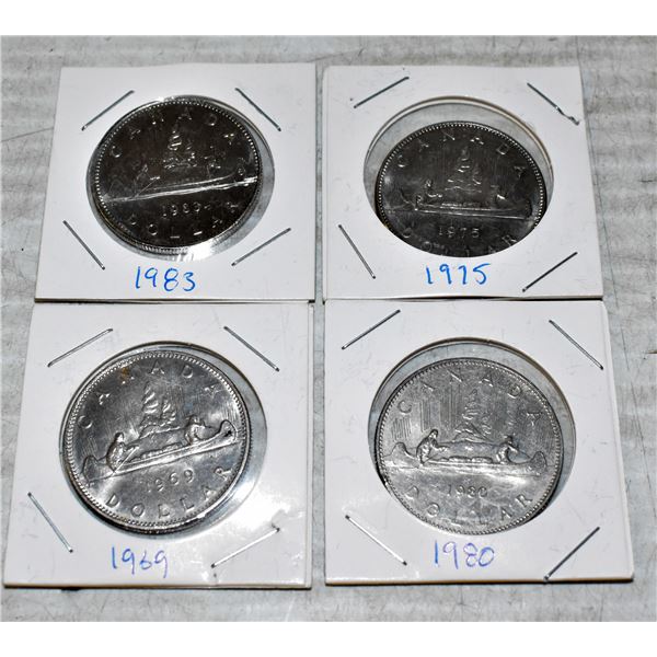 FOUR CANADA DOLLAR COINS