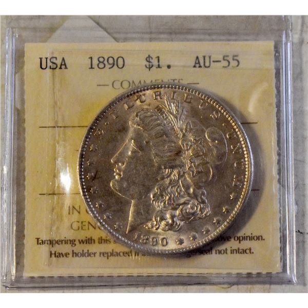 COIN MORGAN 1890 ICCS AU 55