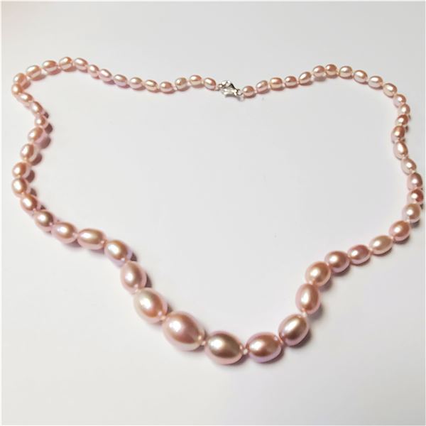 BZ957-29 SILVER FRESH WATER PEARL NECKLACE