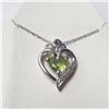 Image 1 : BZ957-19 SILVER PERIDOT 19" NECKLAE