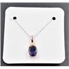 Image 1 : #47- NATURAL UNHEATED BLUE IOLITE 7X9& CZ  PENDANT