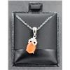 Image 1 : #46- NATURAL 6X8 ORANG CARNELIAN & CZ  PENDANT