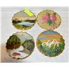 Image 1 : 4 ANTIQUE ROUND HAND PAINTED GLASS PICTURES