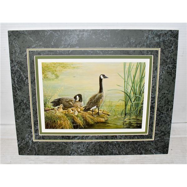 UNFRAMED MATTED LISSA CALVERT GEESE PRINT W/COA -