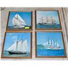 Image 1 : VTG. FRAMED "TALL SHIP" PRINTS- SET OF 4