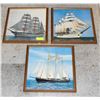 Image 1 : VTG. FRAMED "TALL SHIP" PRINTS- SET OF 3