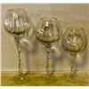 LARGE DECORATIVE WINE GLASSES- SET OF 3