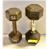 Image 1 : DUMBBELL WEIGHTS 15 LB SET