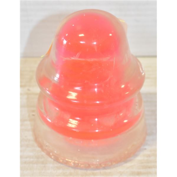 LARGE PINK GLASS INSULATOR