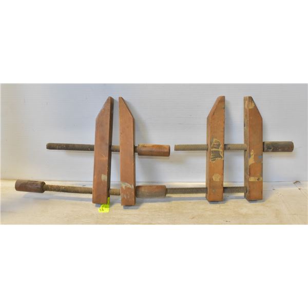 LOT OF 2 WOOD CLAMPS