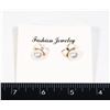 NEW BOW STUD EARRINGS FAUX PEARL AND RHINESTONE