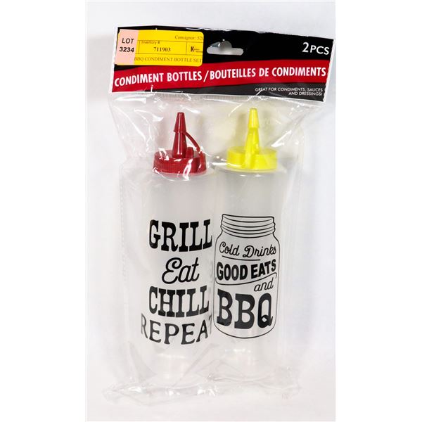 NEW BBQ CONDIMENT BOTTLE SET