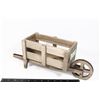 SMALL DECORATIVE WOODEN WHEEL BARREL