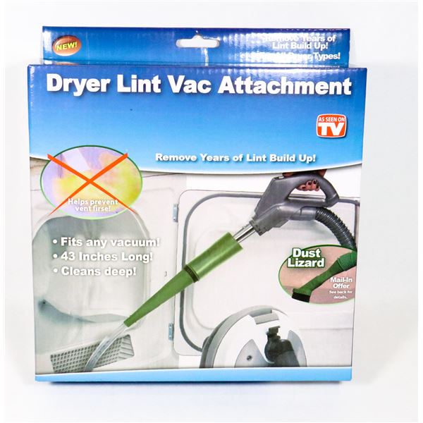 NEW DRYER LINT VAC ATTACHMENT, FITS ANY VACUUM