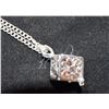 Image 1 : PENDANT CRYSTAL HOLDER NECKLACE / SILVER TONE