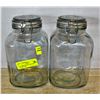 Image 1 : 2 X LARGE MASON JARS WITH HINGED LIDS